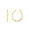 wholesale 14K Gold Bamboo Patterned Hoop Earrings for Women - Shiny & Polished 12-50mm-0-0