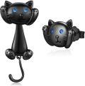 wholesale Black Cat 925 Sterling Silver Hypoallergenic Stud Earrings with Blue Rhinestones-0-4