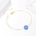wholesale Gold Evil Eye Charm Bracelet - 14k Yellow Gold Plated Minimalist Design Birthdays Gifts for Her-0-1