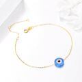 wholesale 14k Gold Blue Opal Evil Eye Chain Bracelet For Women-0-1