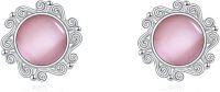 wholesale 925 Sterling Silver Green Moss Agate Stud Earrings-Pink Opal