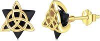 wholesale 925 Sterling Silver Celtic Star Earrings-Celtic Gold