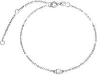 wholesale 58.5% Pure Gold & 3mm 5A CZ Classic Yellow Gold Bracelet, Nickel-Free, Hypoallergenic, High Polish, 6.5+2 Extender, 0.73g, Gift for Women-14K White Gold - Cable Chain - 6.5+1+1 inch