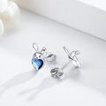 wholesale 925 Sterling Silver Hypoallergenic Cute Rabbit Heart Stud Earrings for Women Girls Birthday Gifts-0-2