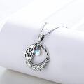 wholesale 925 Sterling Silver Moonstone Viking Wolf Pendant Necklace for Women-0-1