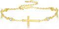 wholesale Gold 925 Sterling Silver Cross Anklet - Faith Christian Religious  for Women-0-0