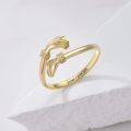 wholesale Yellow 9K Gold Hug Ring for Her Adjustable Hand Jewelry Christmas Birthday Anniversary Valentine s Gifts for Women Girlfriend Wife Fianc e-0-2