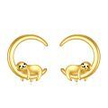 wholesale 14k Gold Red Enamel Hedgehog Crescent Moon Stud Earrings-0-0