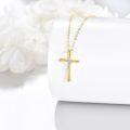 wholesale 14K Gold Diamond Cross Pendant Chain Necklaces for Women Gifts Jewelry-0-2