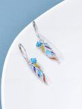 TOUPOP Sterling Silver Turquoise Dangle Teardrop Bohemian Earrings-0-2