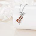 wholesale 925 Sterling Silver Violin Pendant Necklace for Music Lovers Gifts-0-1