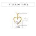 wholesale 14k Heart Pendant Necklace With Pearl And Lab Diamond Accents-0-3