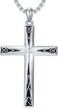 wholesale 925 Sterling Silver Celtic Knot Cross Pendant Necklace for Men & Women - Protection Amulet Religious Jewelry with 24 Rolo Chain (Gift Included)-0-0