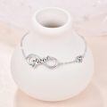 wholesale 925 Sterling Silver Birthstone Sister Infinity Bracelet with Heart-0-5