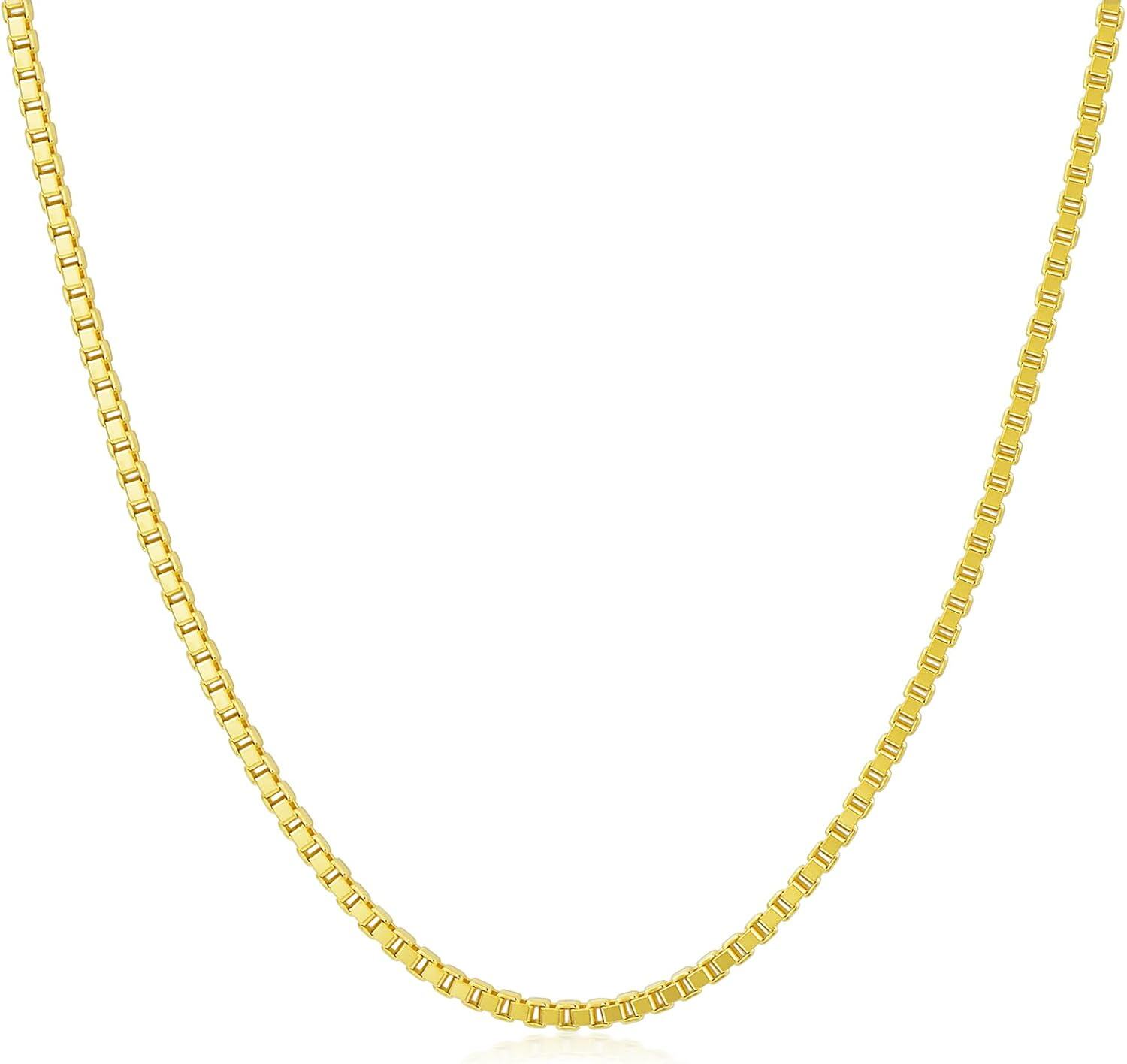 wholesale Sterling Silver 14K Gold Plated Diamond Cut Chain Necklace 1 3mm 16 26 -Length:20 Inch Width:3MM, 14k Yellow Gold