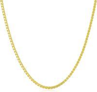 wholesale 925 Sterling Silver 14K Gold Plated Cubic Zirconia Cut Chain Necklace 1 3mm 16 26-Length:16 Inch Width:1MM, 14k Yellow Gold