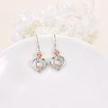 wholesale 925 Sterling Silver Crystal Mother's Day Gift Rose Flower Heart Shape Dangle Earrings for Women-0-3