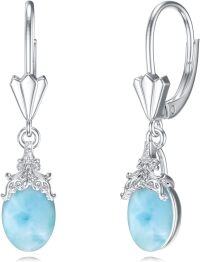 wholesale 925 Sterling Silver Crystal Teardrop Dangle Earrings Valentine s Birthday Gifts for Her-A 13-Larimar