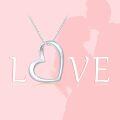 wholesale Metal 58.5% Pure 14K Real Gold Nickel-Free White/Yellow Gold Dainty Open Heart Pendant Necklace 15mm 12mm 18 2.0g Gift for Women-0-5