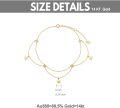 wholesale 14K Gold Chain with Stars and Moon Charm Ankle Anklet for Women - Adjustable Length (8-9 inches)-0-3