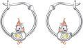 wholesale 925 Sterling Silver Duck Hoop Earrings with Yellow Stone - Cute Bird  for Girls and Women-0-0