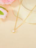 TOUPOP 14K Gold Moissanite Necklace, Solitaire Pendant, 18"-0-4