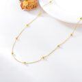 wholesale 14K Gold Beaded Chain Necklace with 3MM Balls for Women - Adjustable Length (16-20 Inches)-0-4