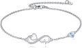 wholesale 925 Sterling Silver Heartbeat Infinity Love Charm Blue Crystal Bracelet for Women-0-0