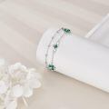 wholesale 925 Sterling Silver Claddagh Bracelet With Emerald Claddagh And Clover Charms-0-2