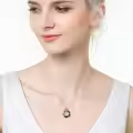 TOUPOP Sterling Silver Volcano Crystal Letter Pendant Necklace-0-2