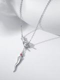 wholesale 925 Sterling Silver Hand Holding Cornicello Lucky Charm Pendant Necklace for Women-0-2
