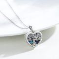 wholesale 925 Sterling Silver Heart-Shaped Abalone Shell Tree of Life Memory Lockets for Women - 3 Photos Holds Keepsake s (Medium)-0-2