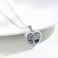 wholesale 925 Sterling Silver Heart-Shaped Abalone Shell Tree of Life Memory Lockets for Women - 3 Photos Holds Keepsake s (Medium)-0-2