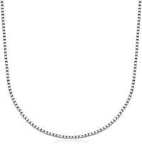 wholesale 925 Sterling Silver Box Chain Necklace for Women Men 0.8mm 1mm 1.5mm 2mm 3mm 18 20 22 24 26 Inches-0.8mm 18\"