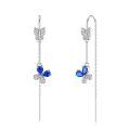 wholesale 925 Sterling Silver Butterfly Earrings Wholesale With Pink Stones-0-0