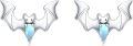 wholesale 925 Sterling Silver Hypoallergenic Blue Opal Bat Stud Earrings for Women Girls - Halloween Gothic Animal s-0-0