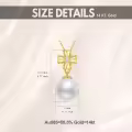 wholesale 14K Gold Flower Diamond & White Freshwater Pearl Pendant Necklaces Wholesale for Women-0-4