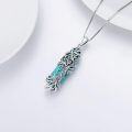 wholesale 925 Sterling Silver Turquoise Tree of Life Pendant Necklace for Women Men 43cm Chain Length  Idea-0-3