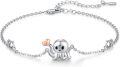 wholesale 925 Sterling Silver Octopus Heart Charm Bracelet for Women Girls Gifts Jewelry 8 Adjustable Chain Length-0-0