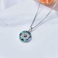 wholesale 925 Sterling Silver Abalone Shell Evil Eye Pendant Necklace for Women Greek Protection Amulet s-0-2