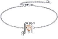 wholesale 925 Sterling Silver Scorpio Heart-Shaped Stone Zodiac Constellation Charm Bracelet s for Women-Scorpio