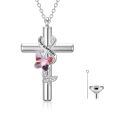 wholesale 925 Sterling Silver Butterfly Cross Keepsake Pendant Urn Necklace with Funnel Set-0-6