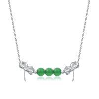 wholesale 925 Sterling Silver Pink Rose Quartz Dragonfly Pendant Necklace-02-Green Aventurine