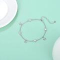 wholesale 925 Sterling Silver Starfish & Crystals Adjustable Ankle Anklet-0-3