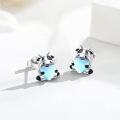 wholesale 925 Sterling Silver Hypoallergenic Cow Heart Stud Earrings - Cute Animal  for Women-0-2