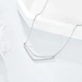 wholesale 925 Sterling Silver White Opal V-Shaped Pendant Necklace - Minimalist  for Women and Girls-0-3
