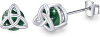 wholesale 925 Sterling Silver Celtic Birthstone Stud Earrings Celtic Knot Jewelry Gifts-E-May