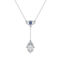 wholesale 925 Sterling Silver Evil Eye Hamsa Hand Necklace-Evil eye with tree of life