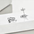 wholesale 925 Sterling Silver Raccoon Stud Earrings Adorable Animal Gifts for Women Girls-0-2