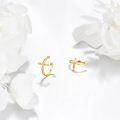 wholesale 14K Gold Flower Shape No-Piercing Ear Cuffs for Women-0-3
